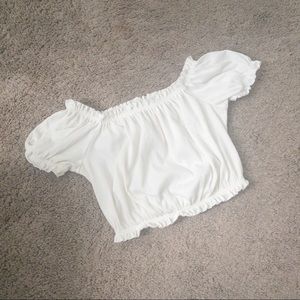 H&M Divided Crop Top - White (Size: S/P)